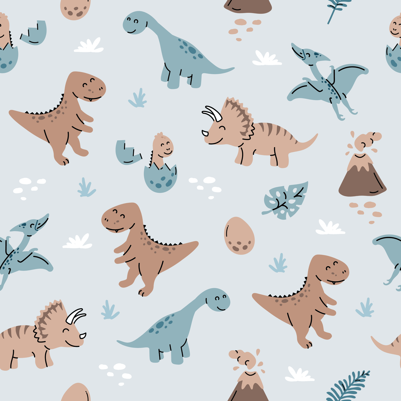 papier peint dinosaure Cera