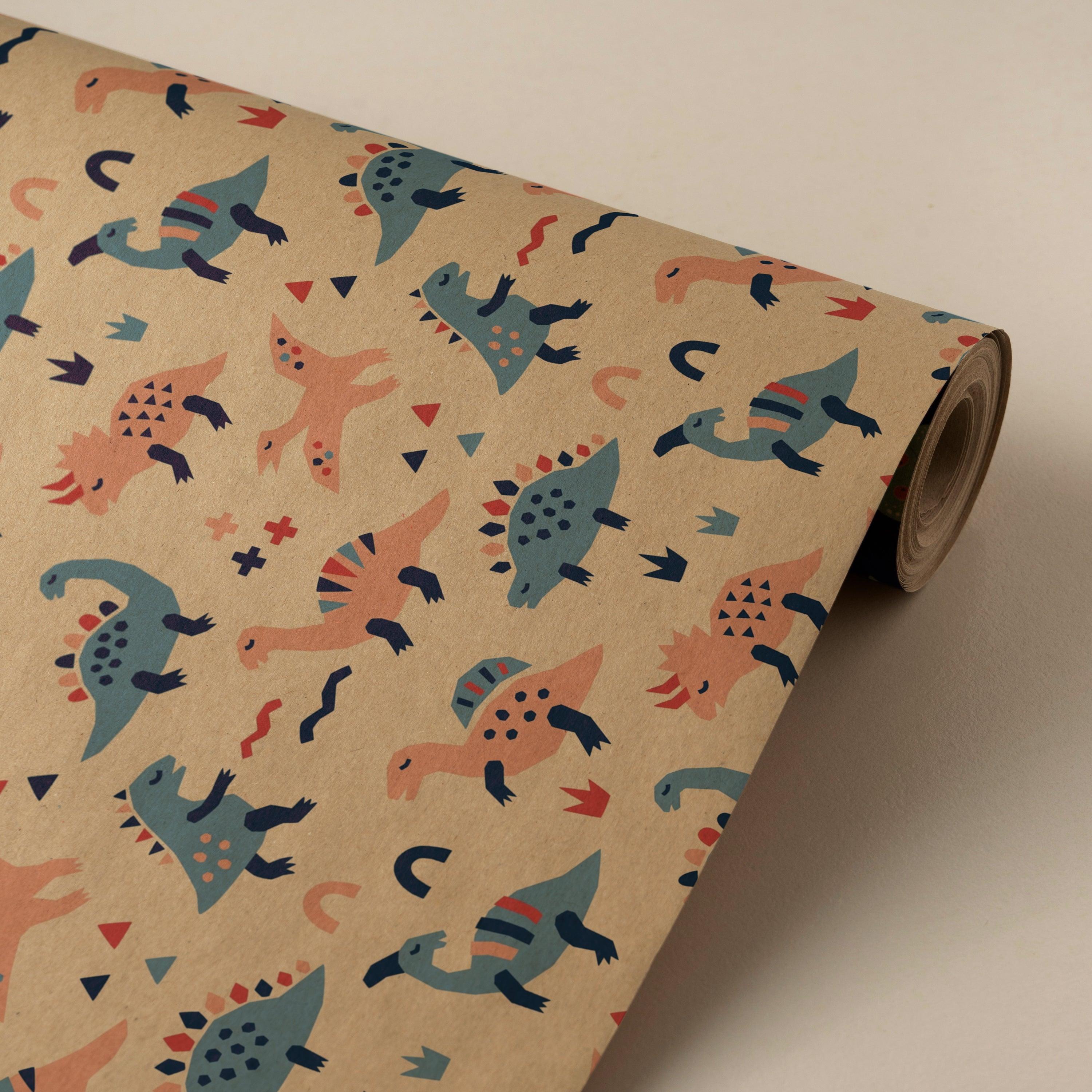 papier cadeau dinosaure papier craft
