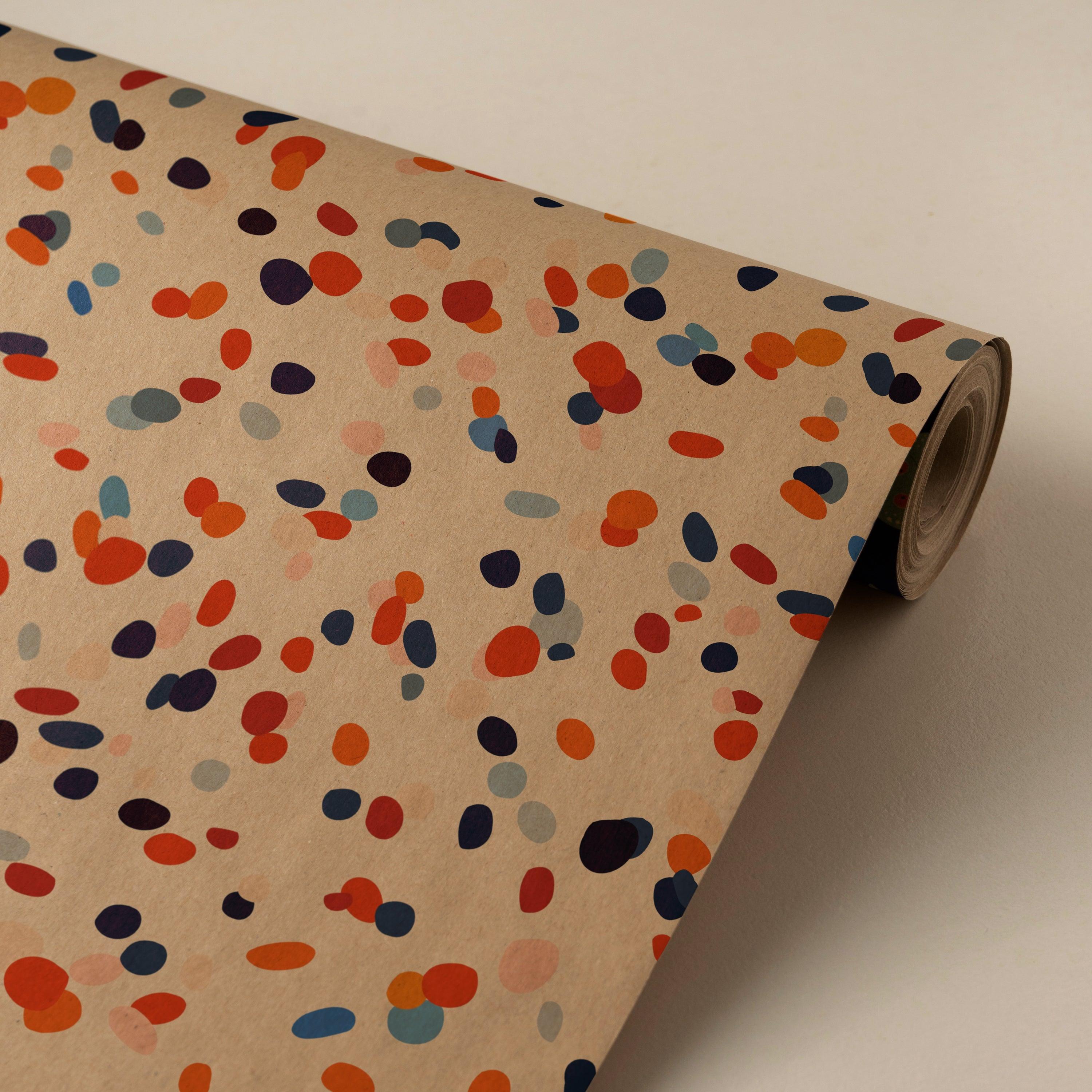 papier craft papier cadeau confettis multicolores