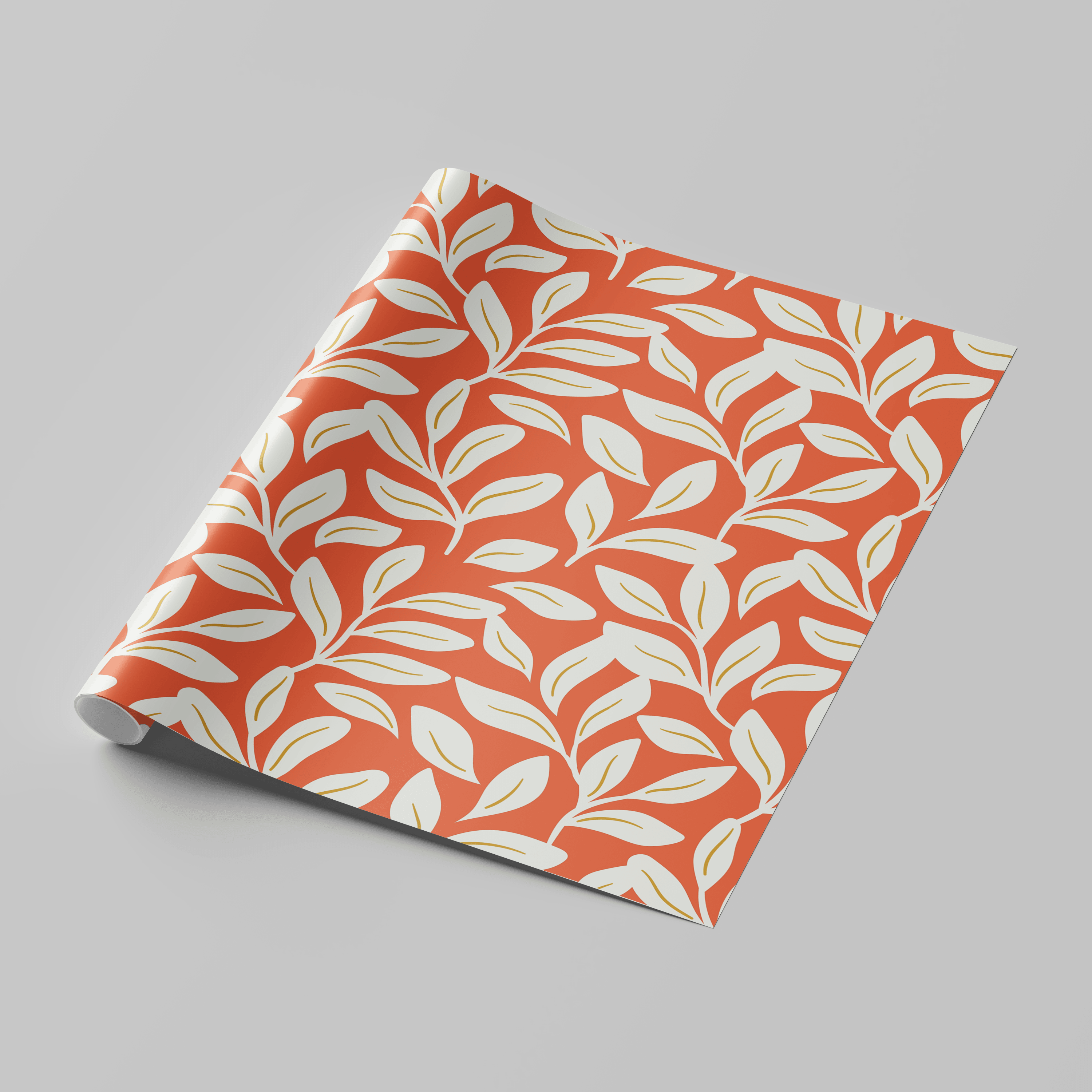 papier blanc papier cadeau floral orange et blanc