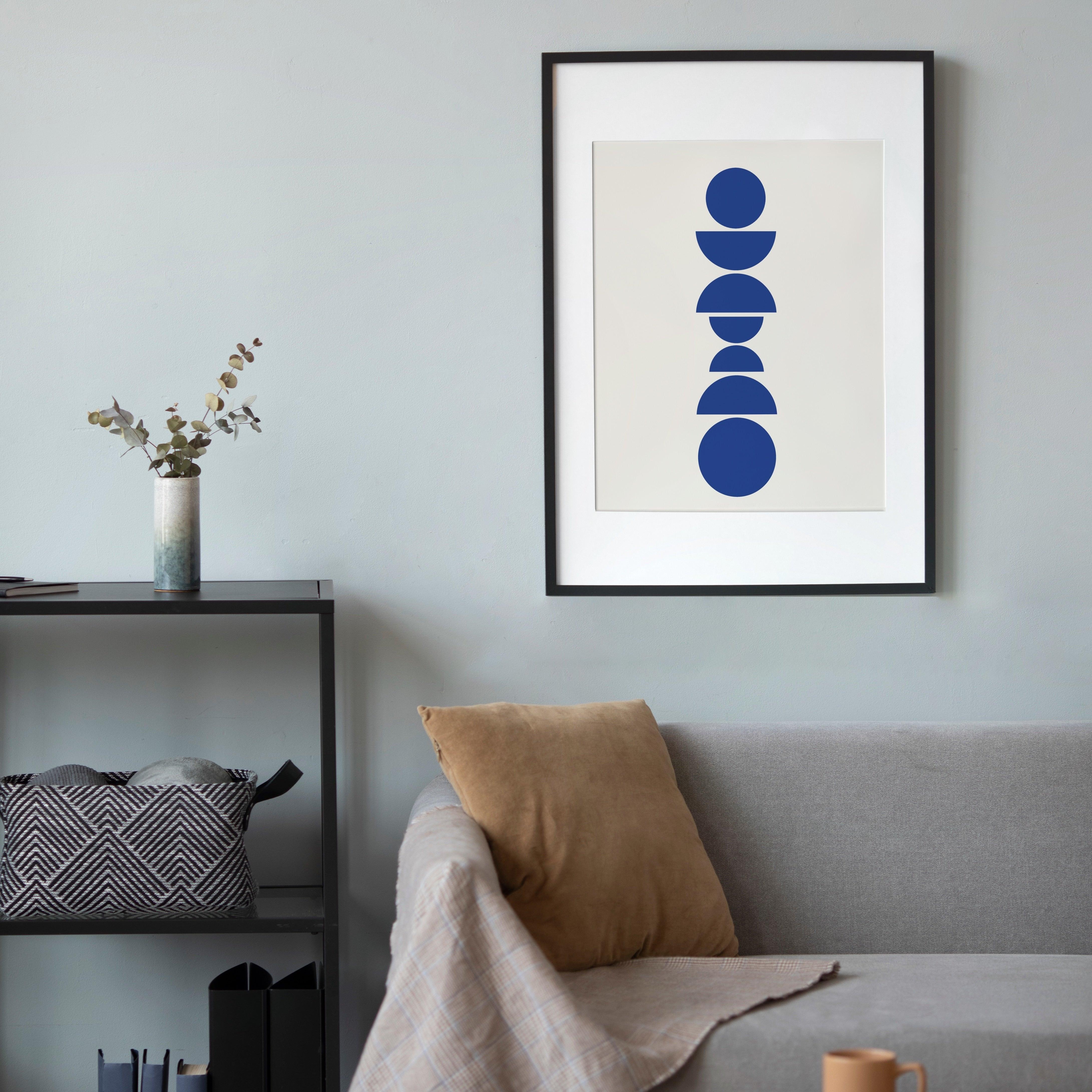Affiche minimaliste bleu et blanc