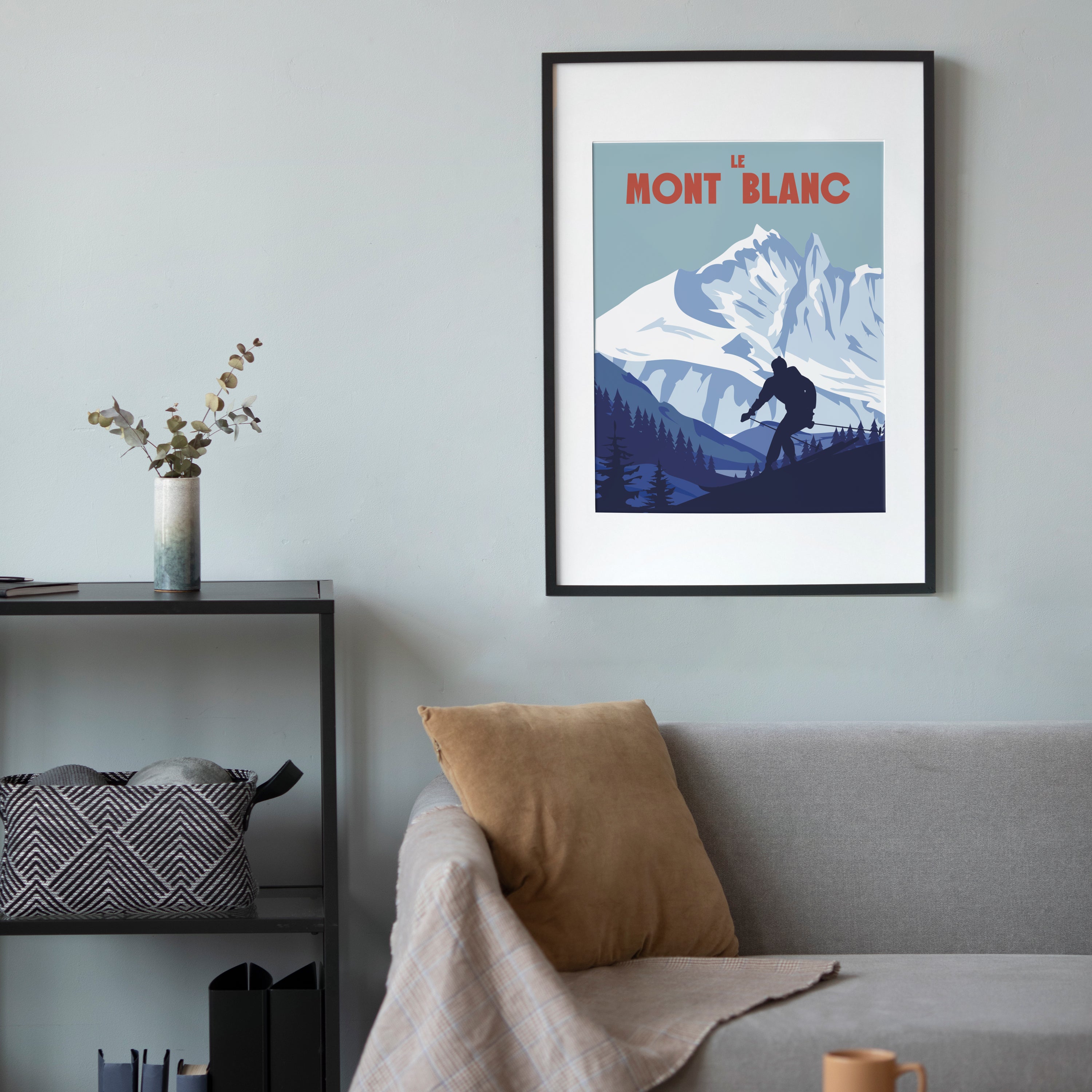 Affiche Mont Blanc cadre noir salon