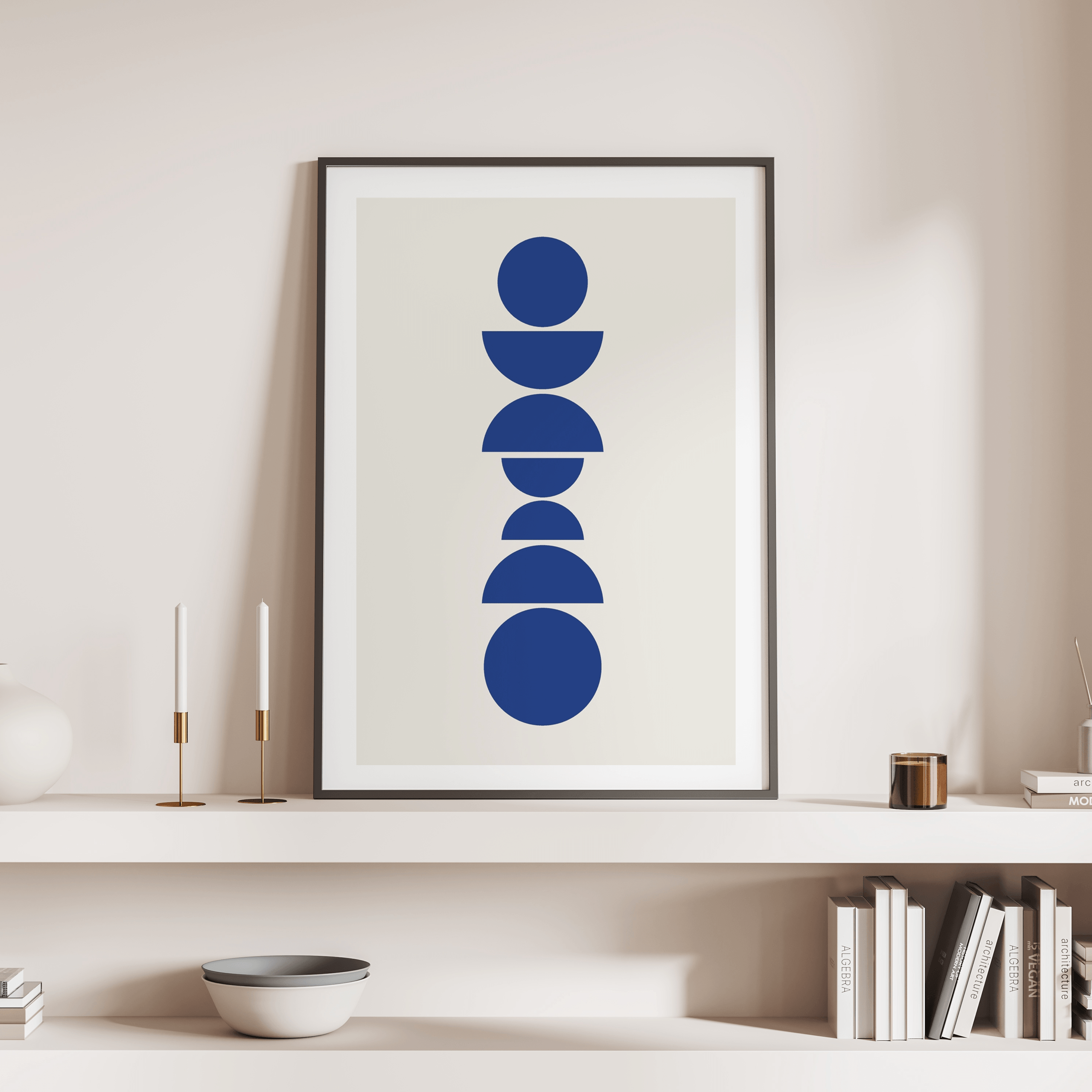 Affiche minimaliste bleu et blanc