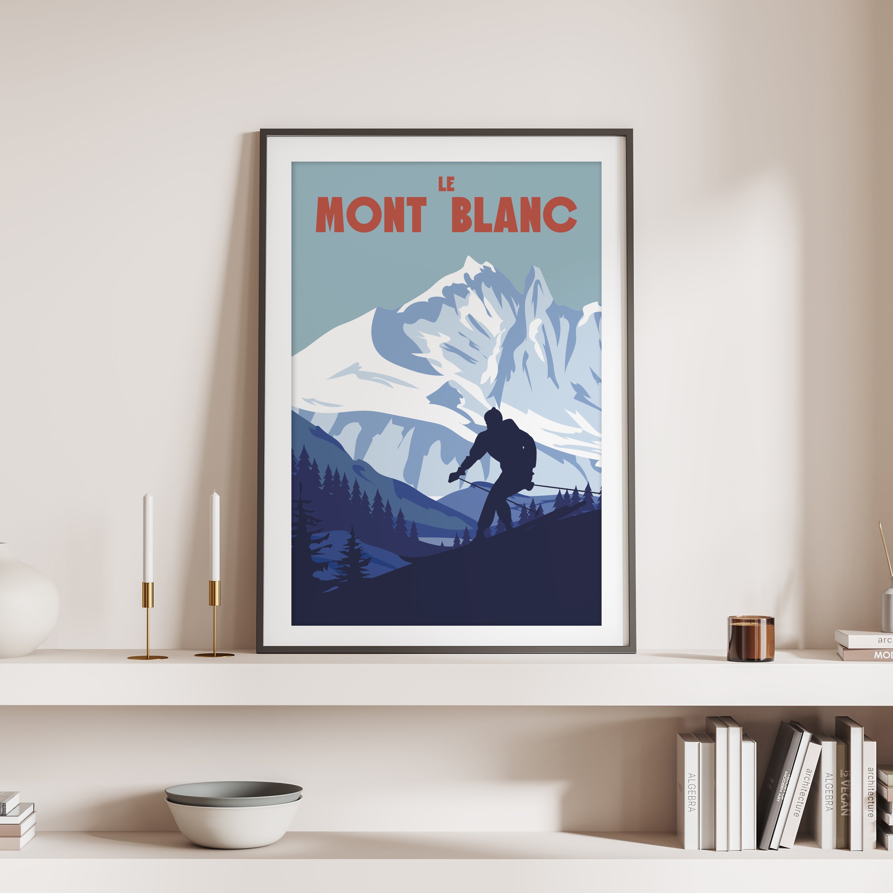 Affiche Mont Blanc cadre noir