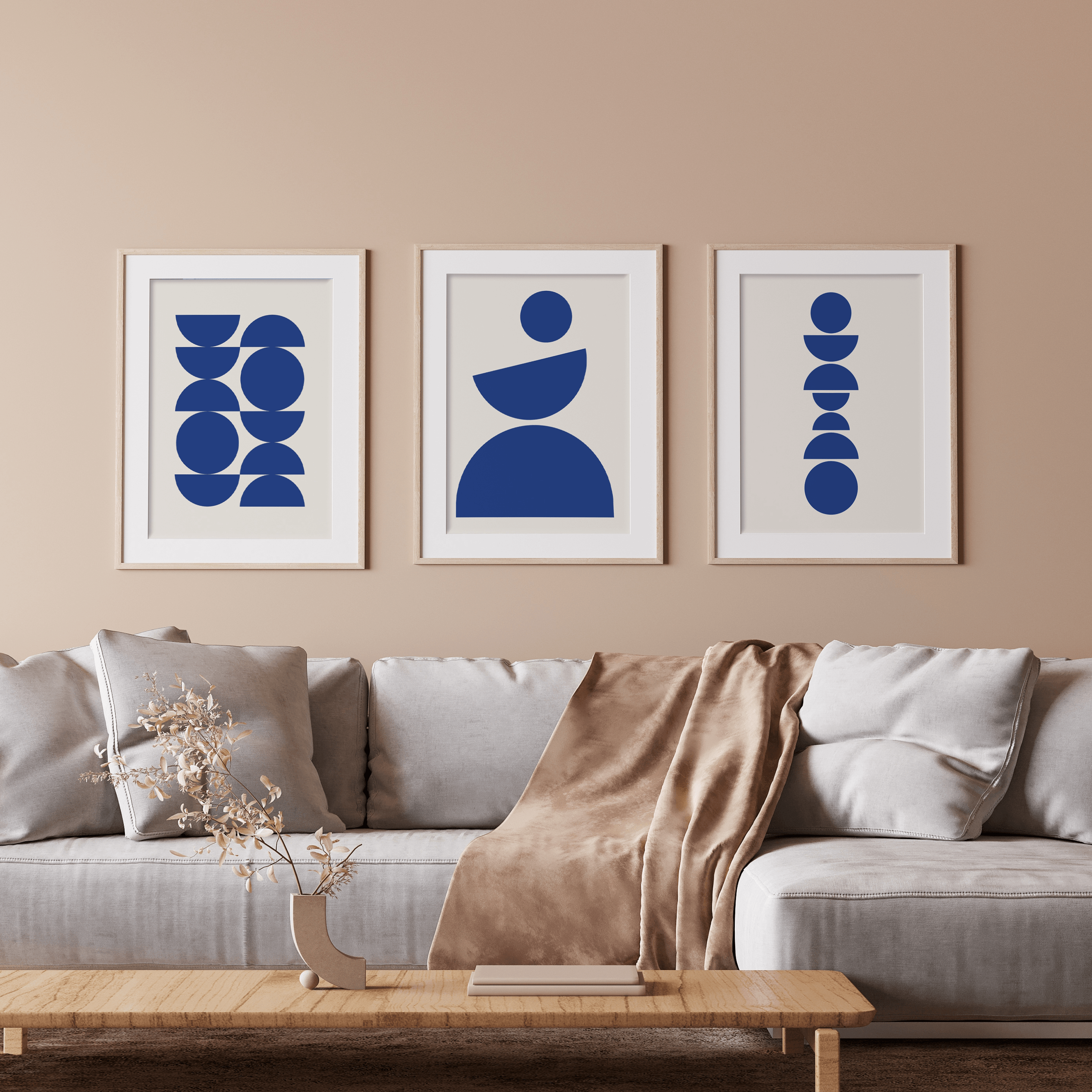 Affiche minimaliste bleu et blanc