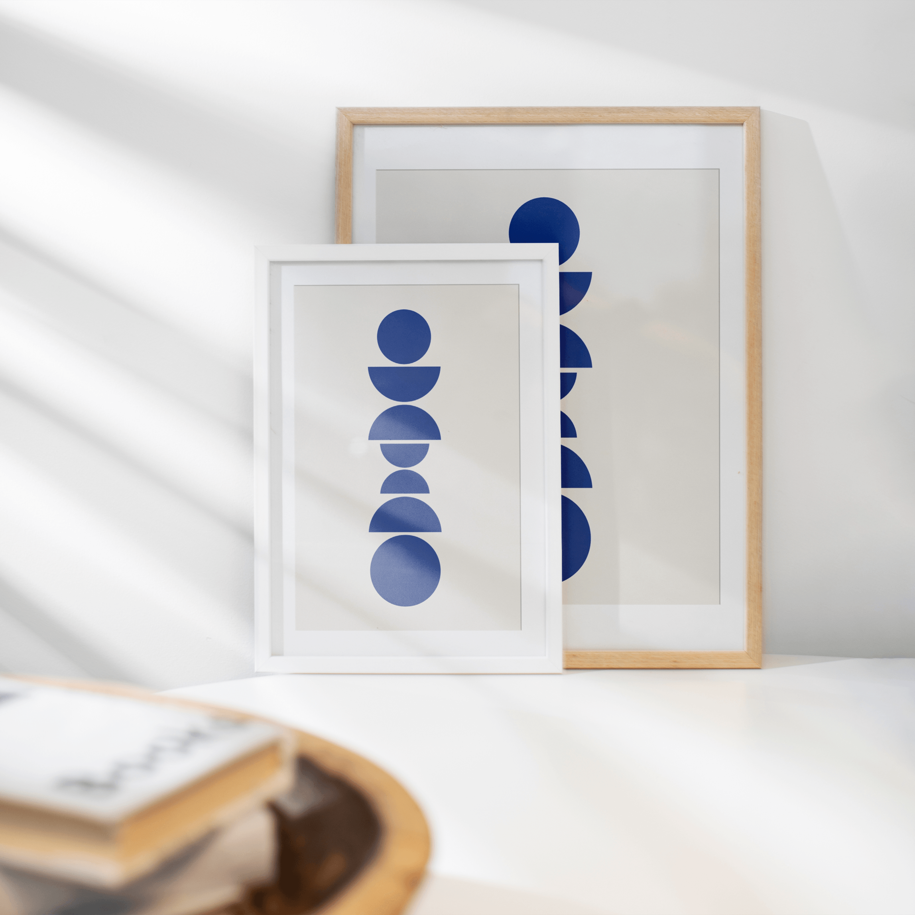 Affiche minimaliste bleu et blanc