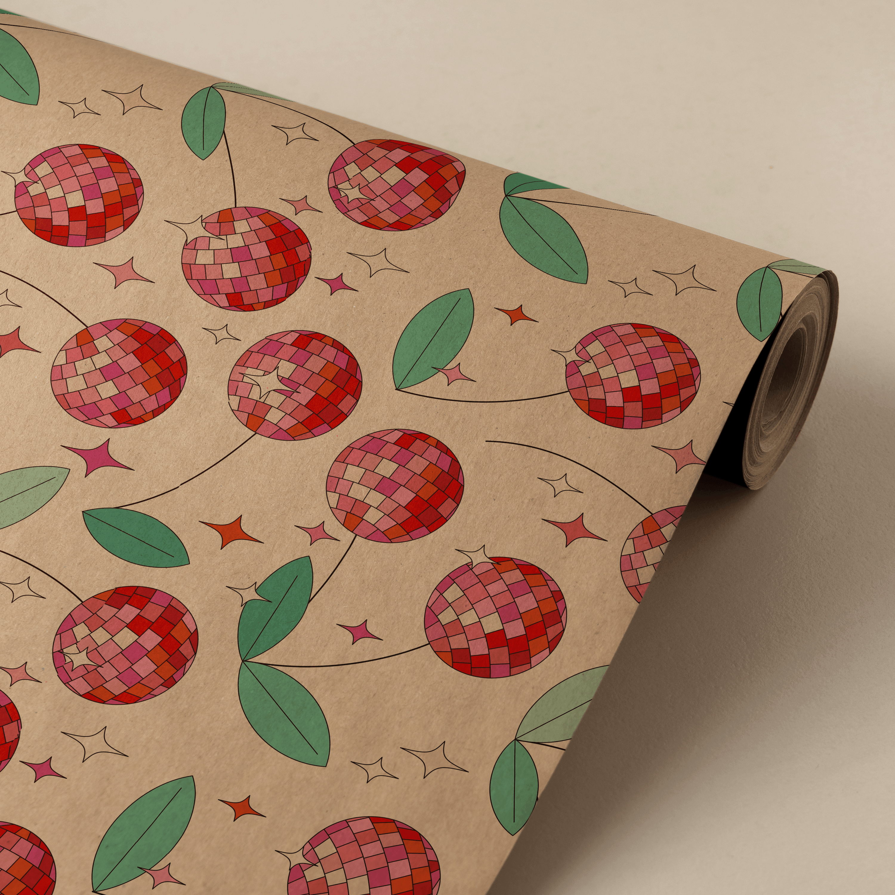 Papier cadeau Cerises disco - Once Upon A Wall