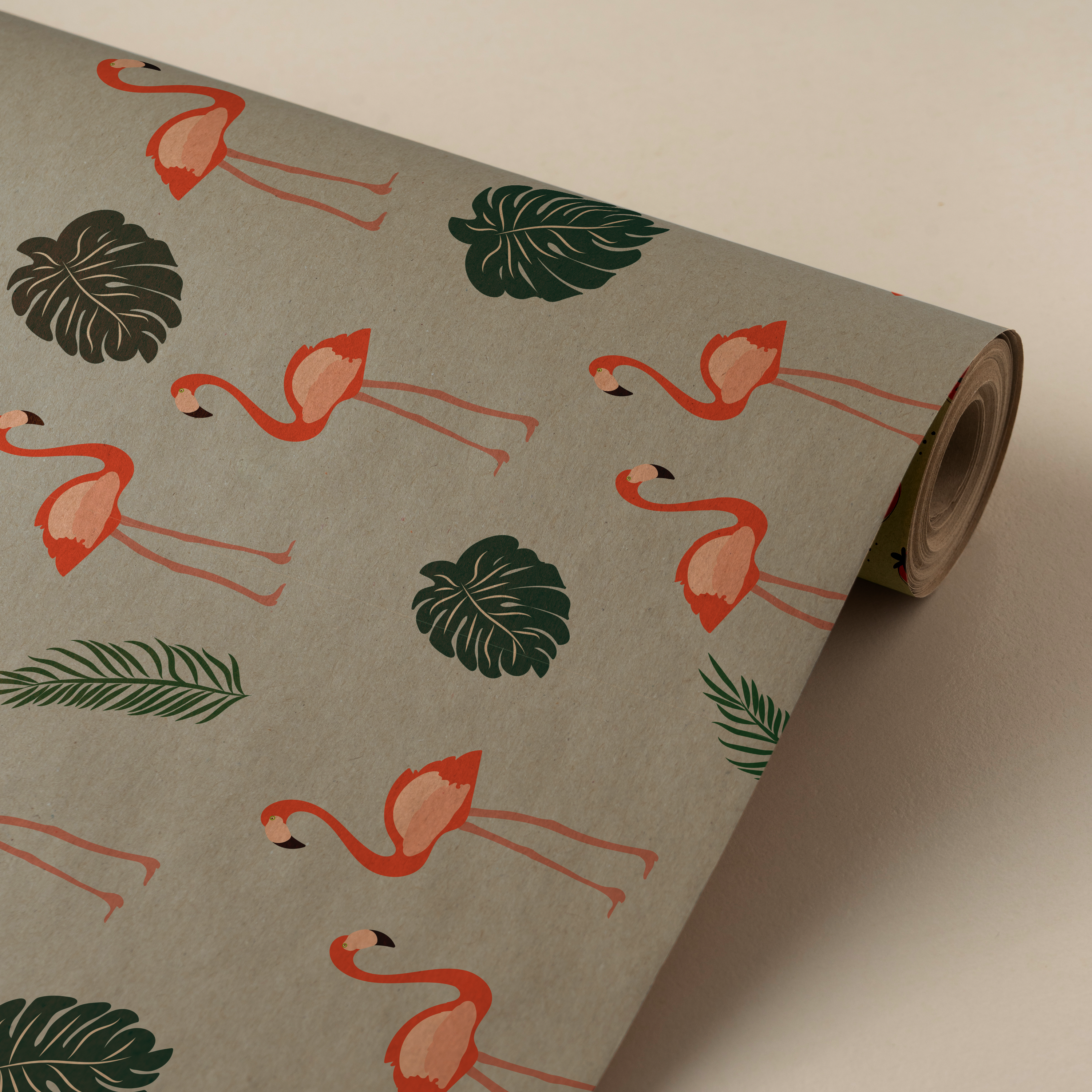 Papier cadeau flamants roses