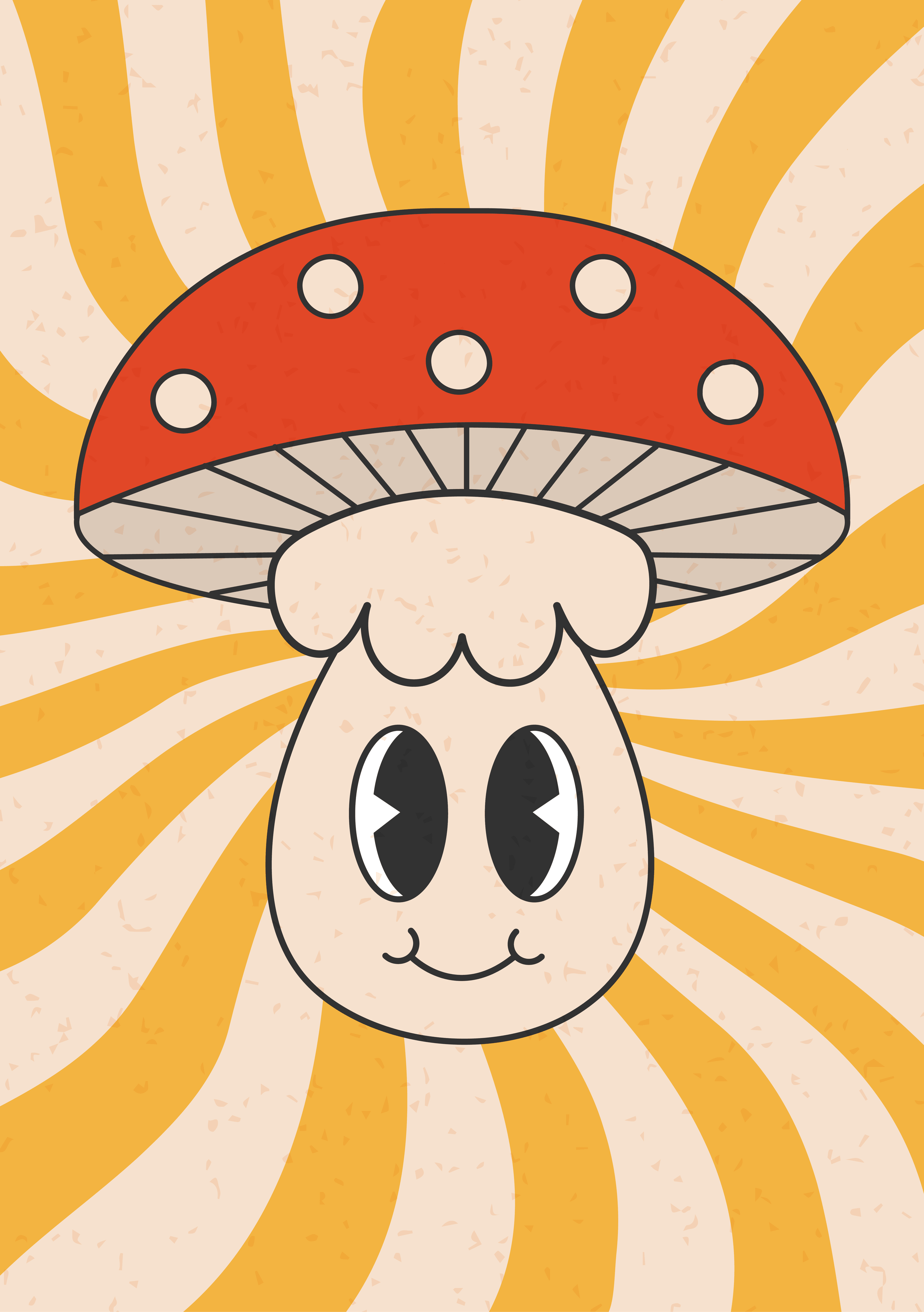 Affiche Vintage Noah : Champignon Comique des Années 70