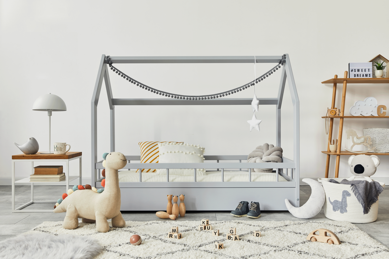 Chambre enfant grise beige