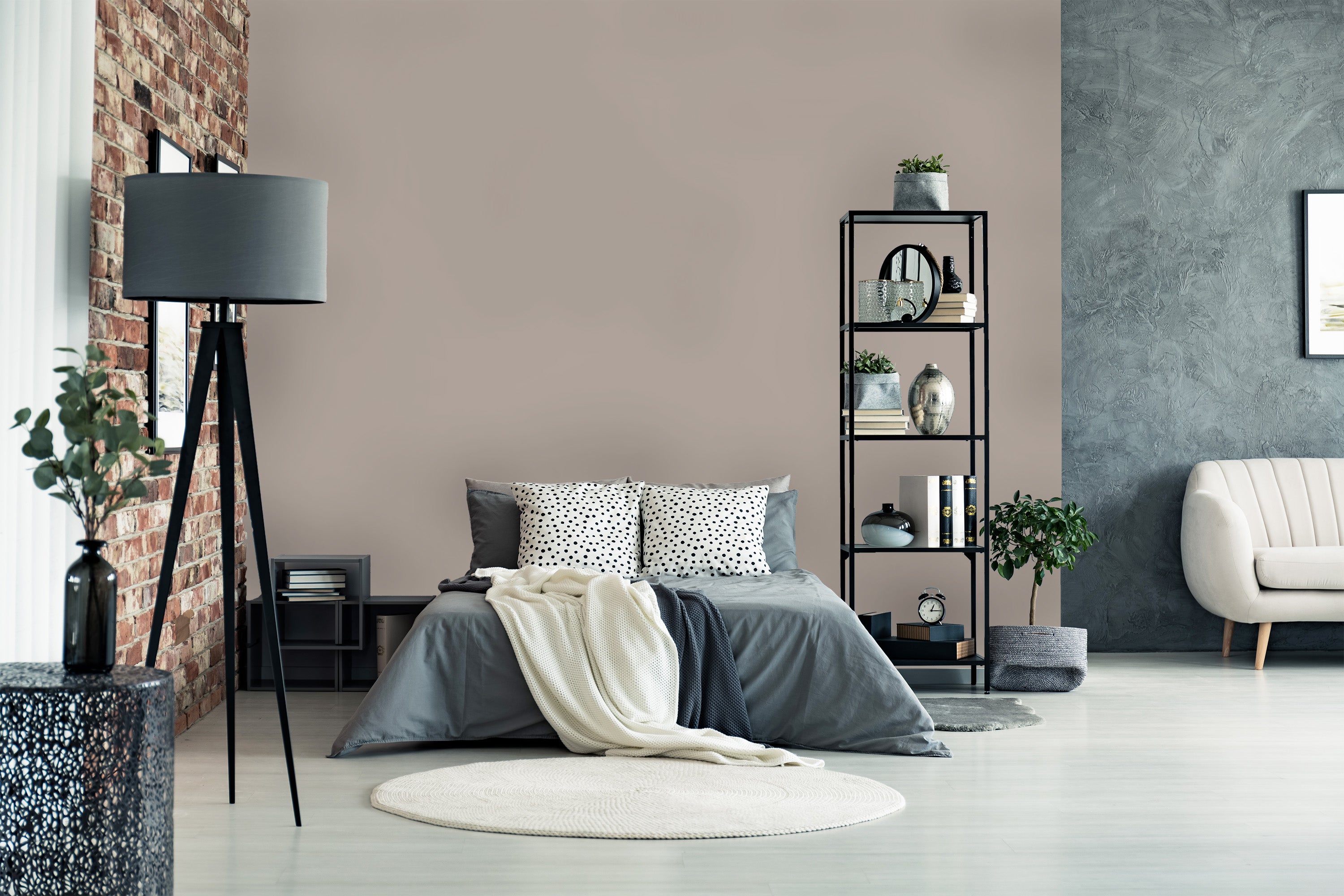 chambre grise blanche pierre