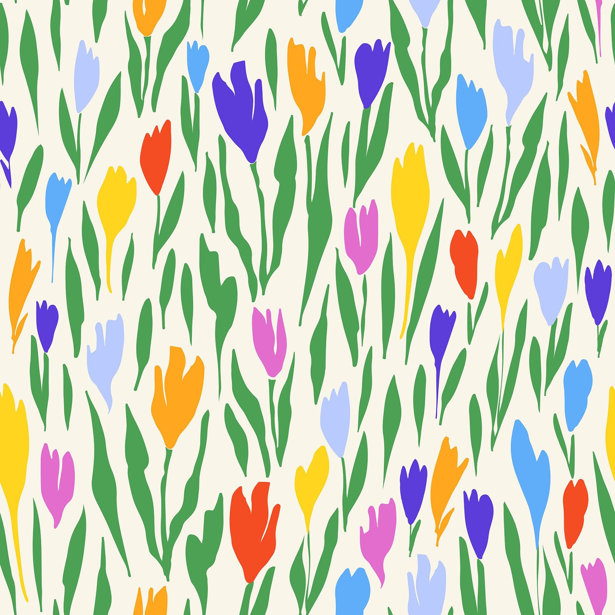 papier peint motifs fleurs tulipes