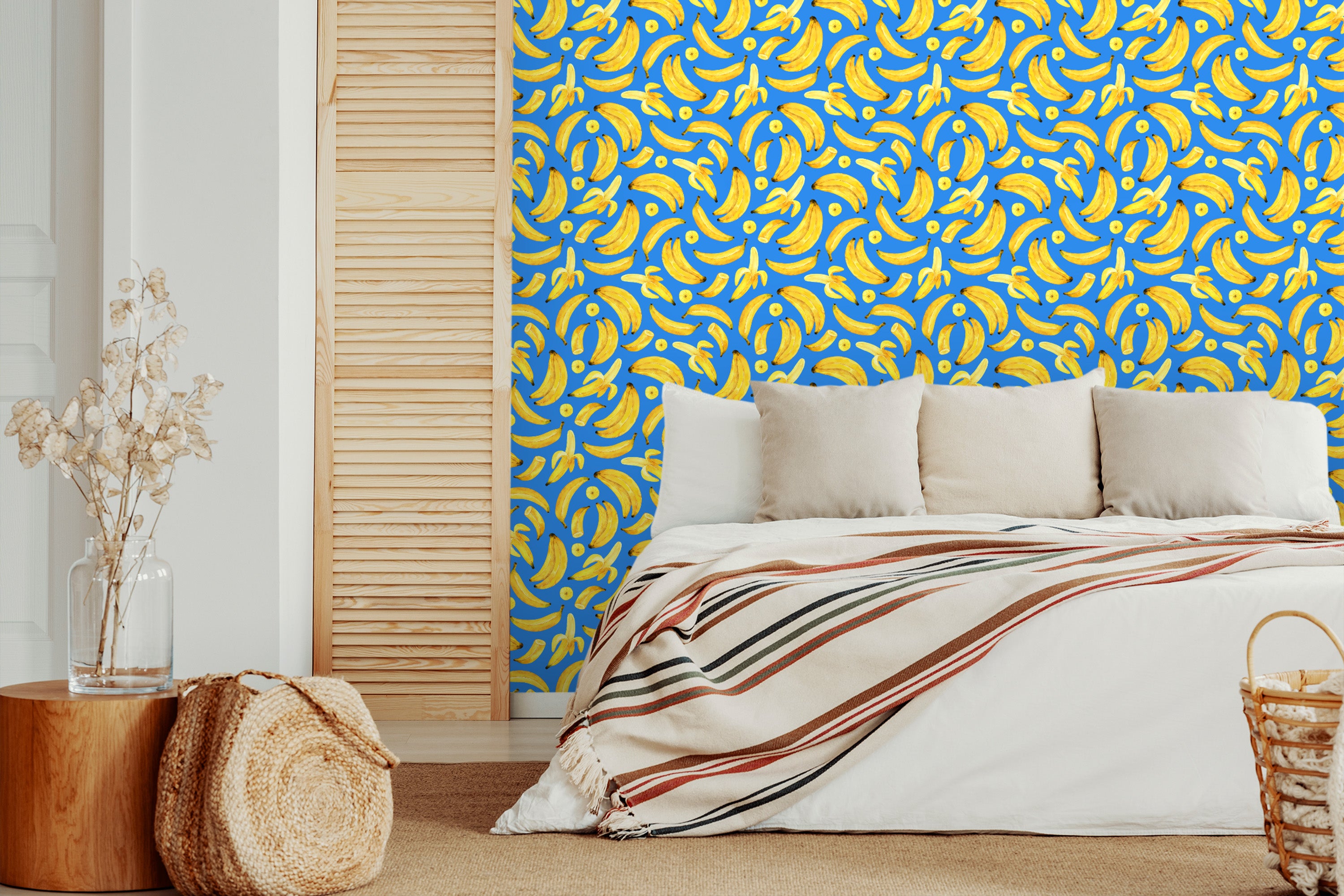 chambre papier peint banane