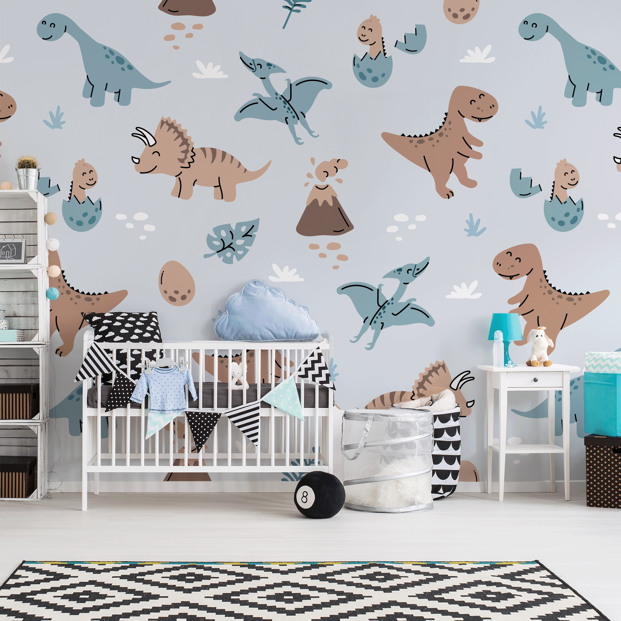 chambre papier peint dinosaure Cera
