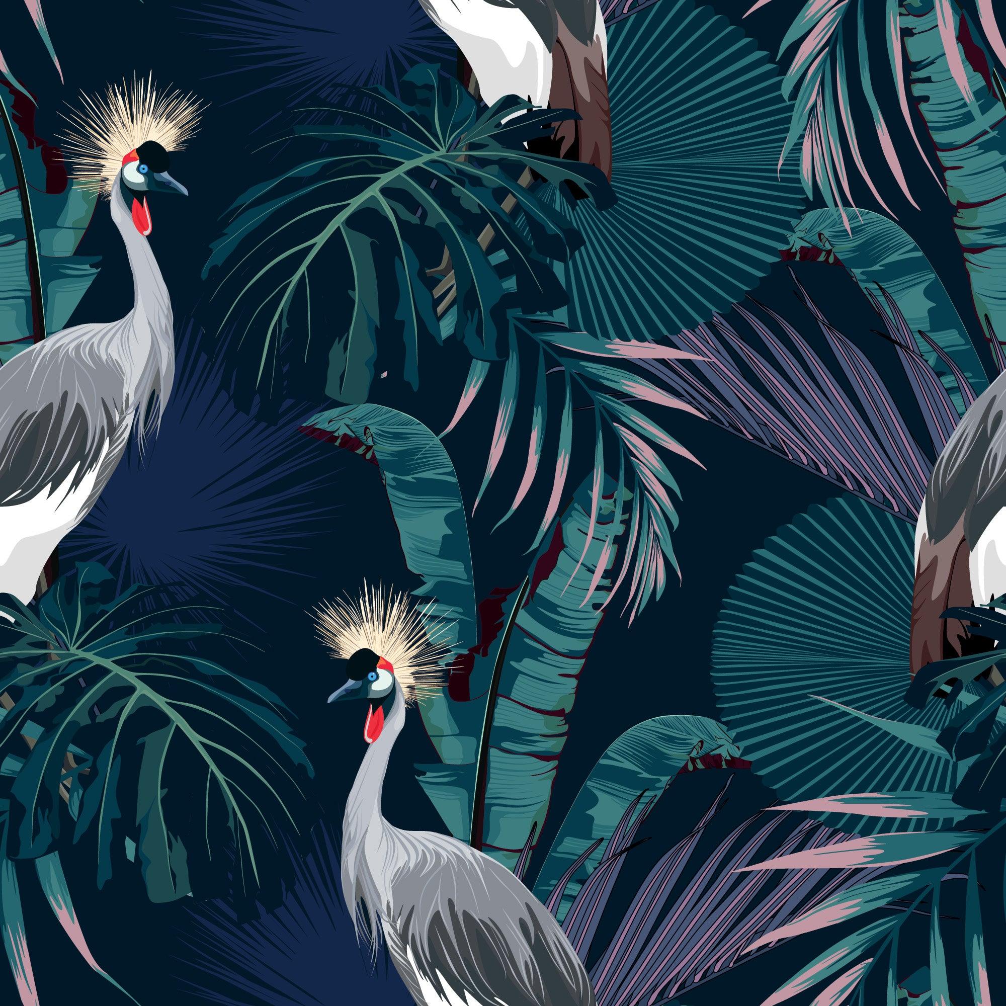 papier peint motifs tropicaux oiseaux