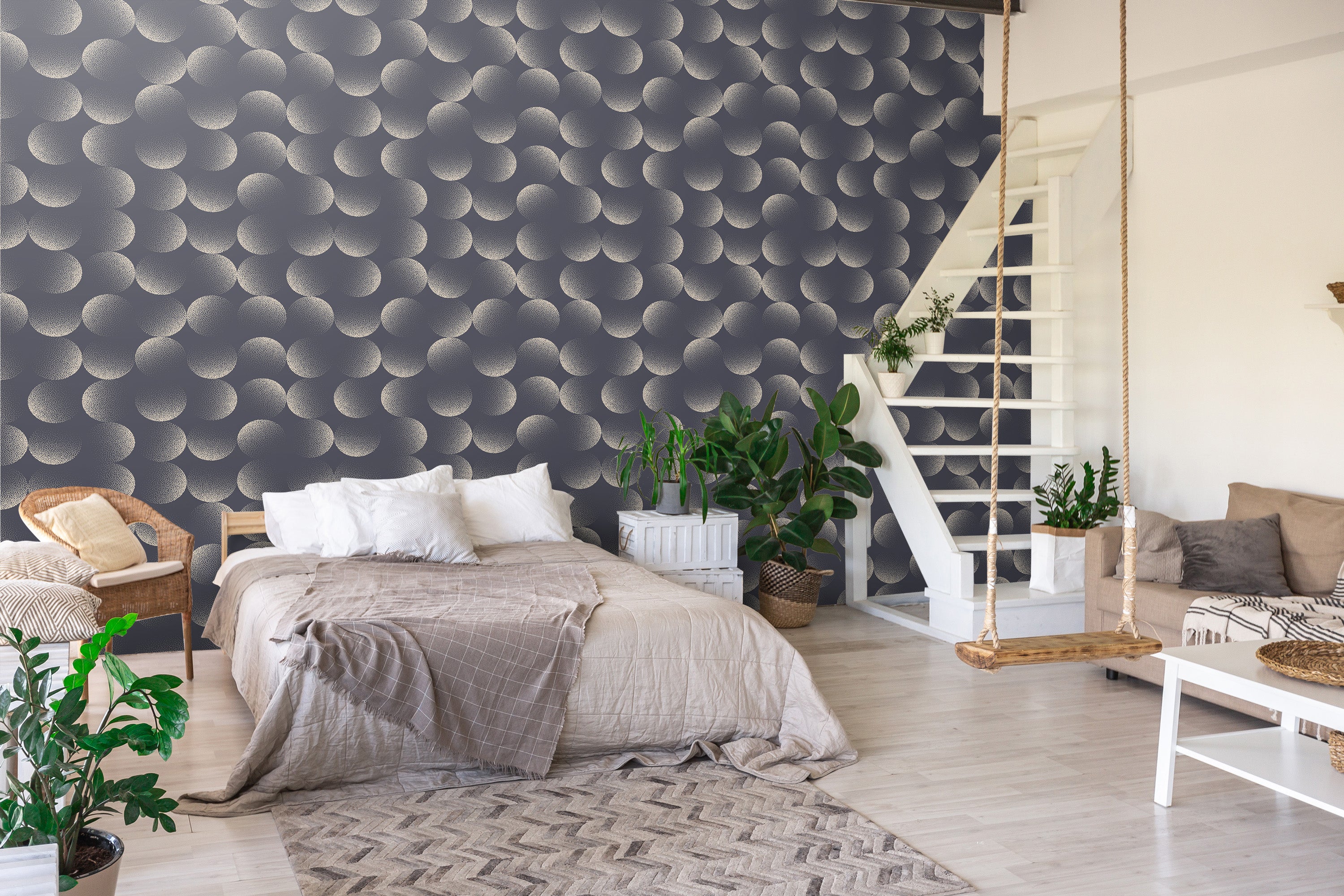 chambre papier peint géométrique Curvy