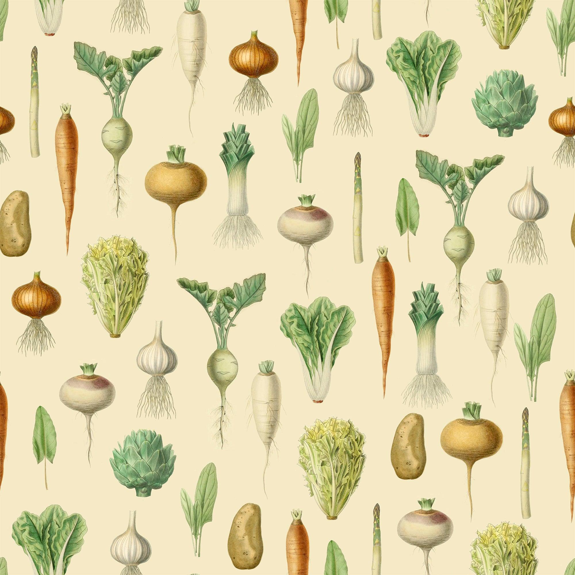 papier peint motifs legumes