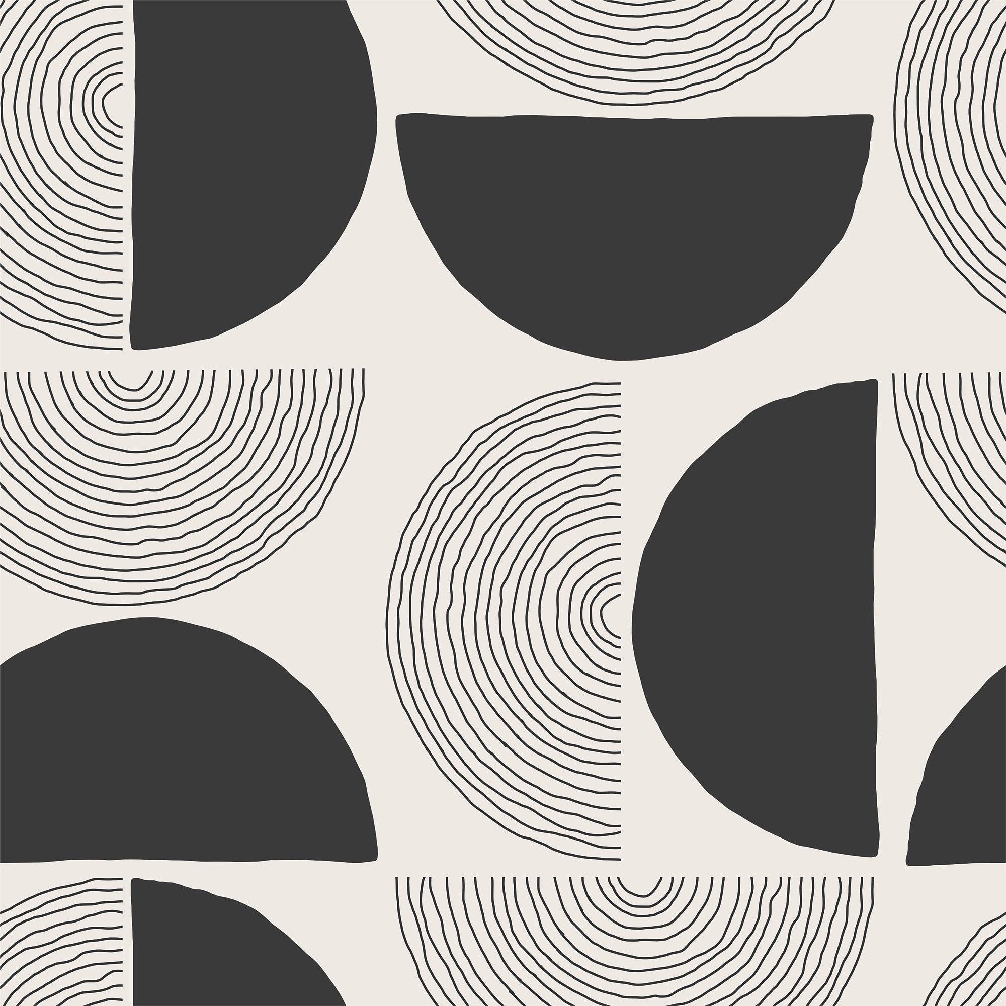 papier peint motifs geometriques ronds moderne