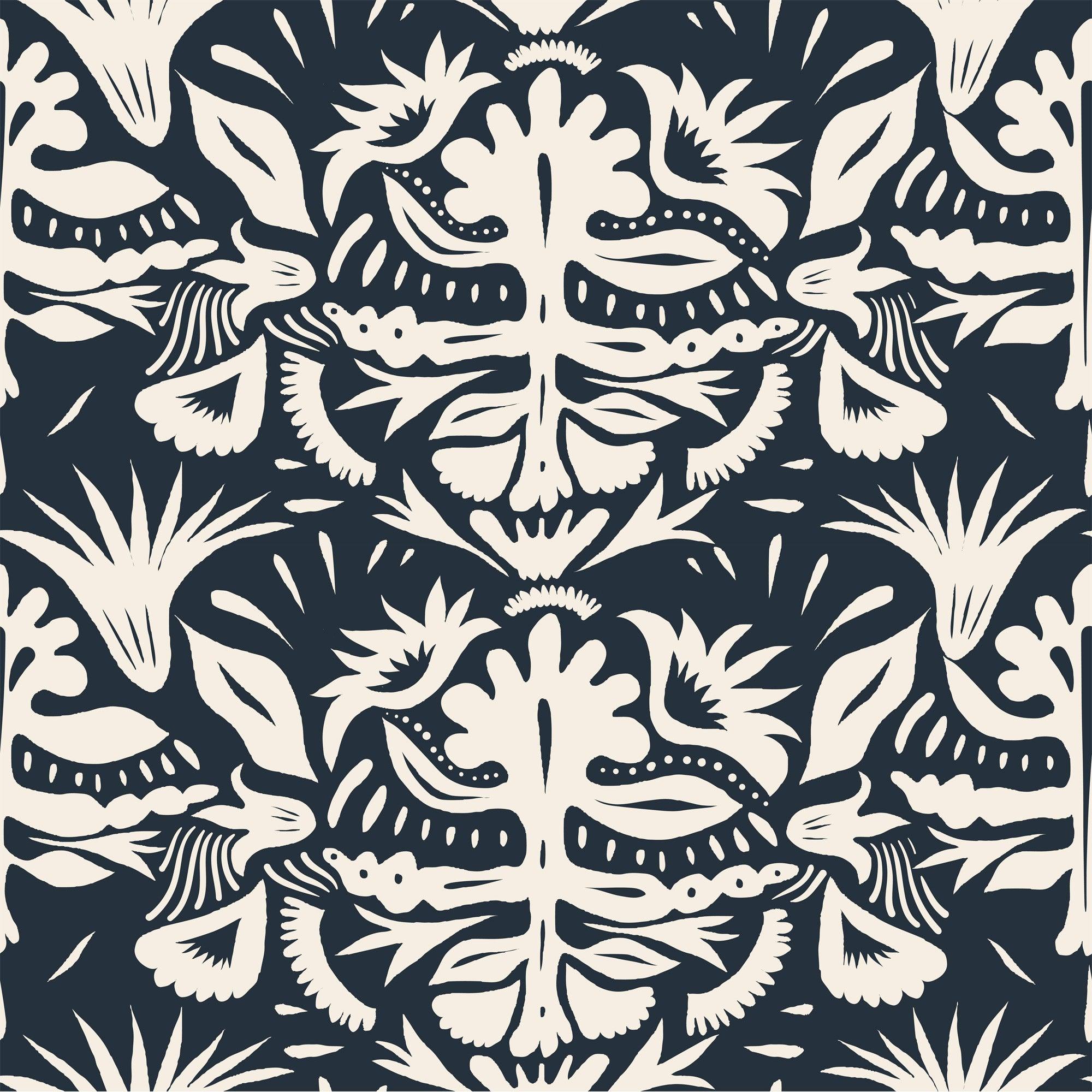 papier peint motifs organiques fleurs iris