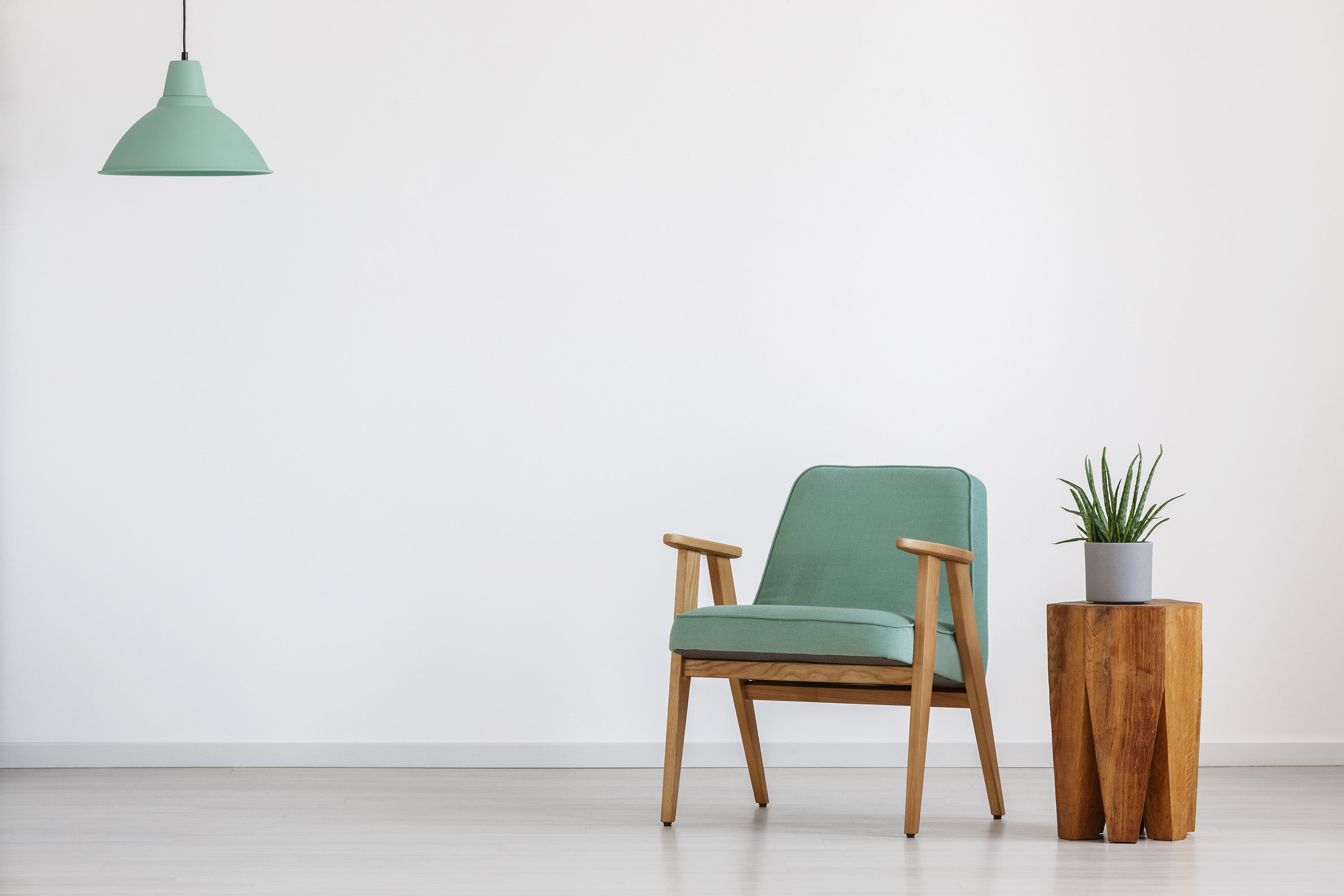 espace détente fauteuil vert