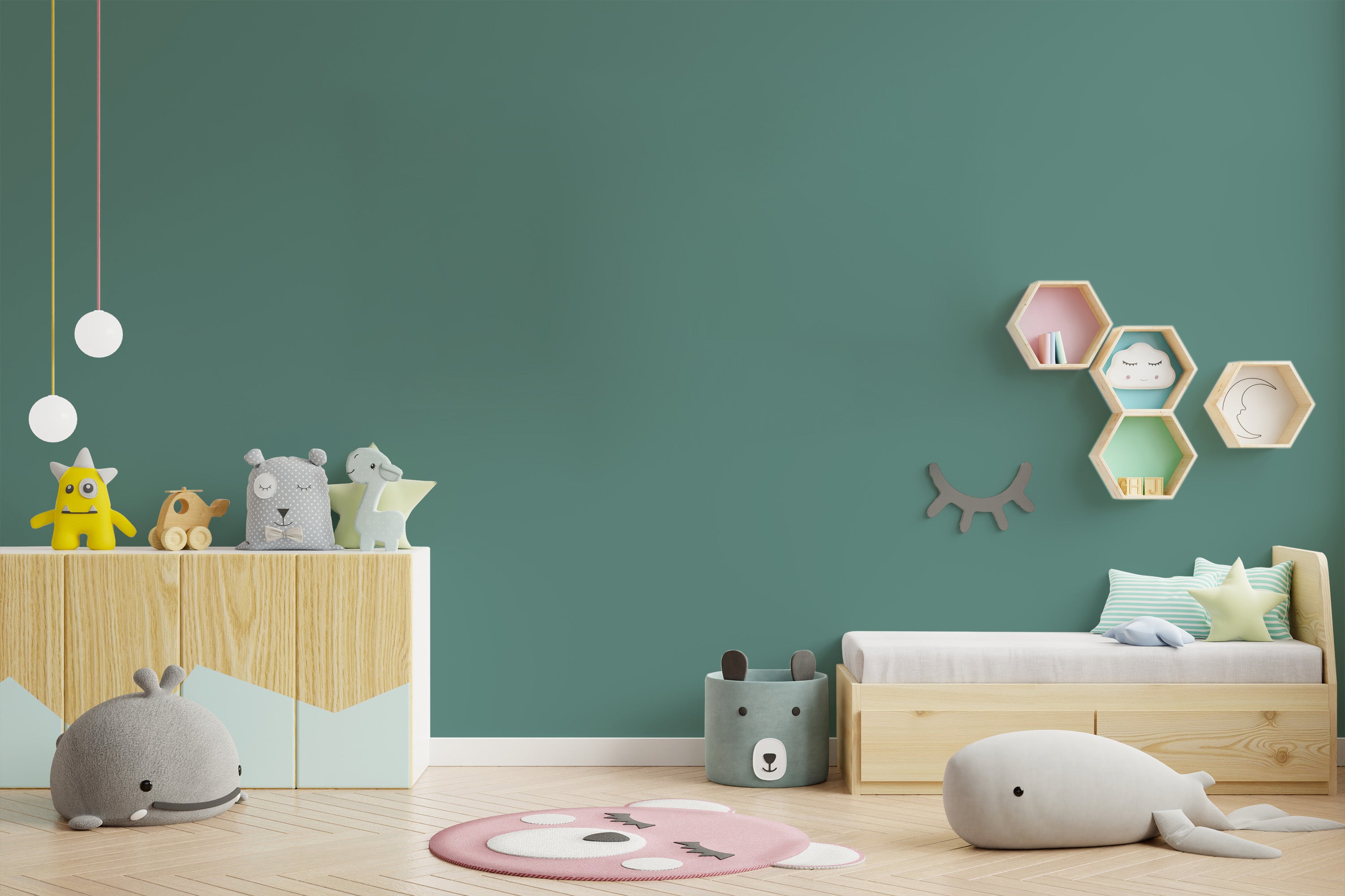 chambre enfant tons verts