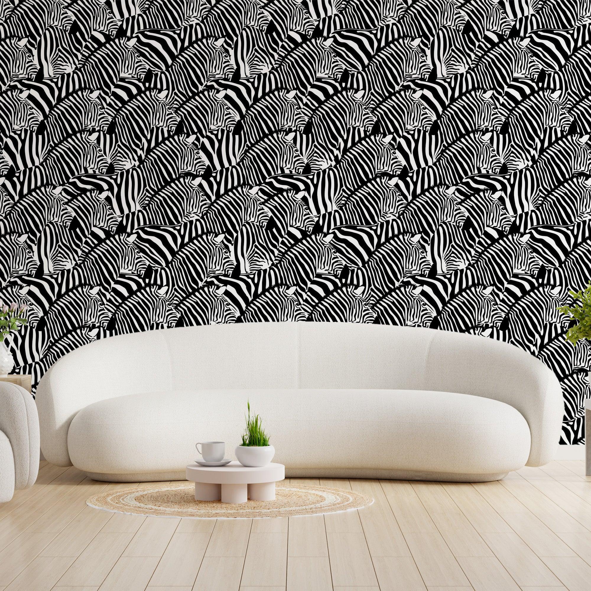 papier peint motifs zebres