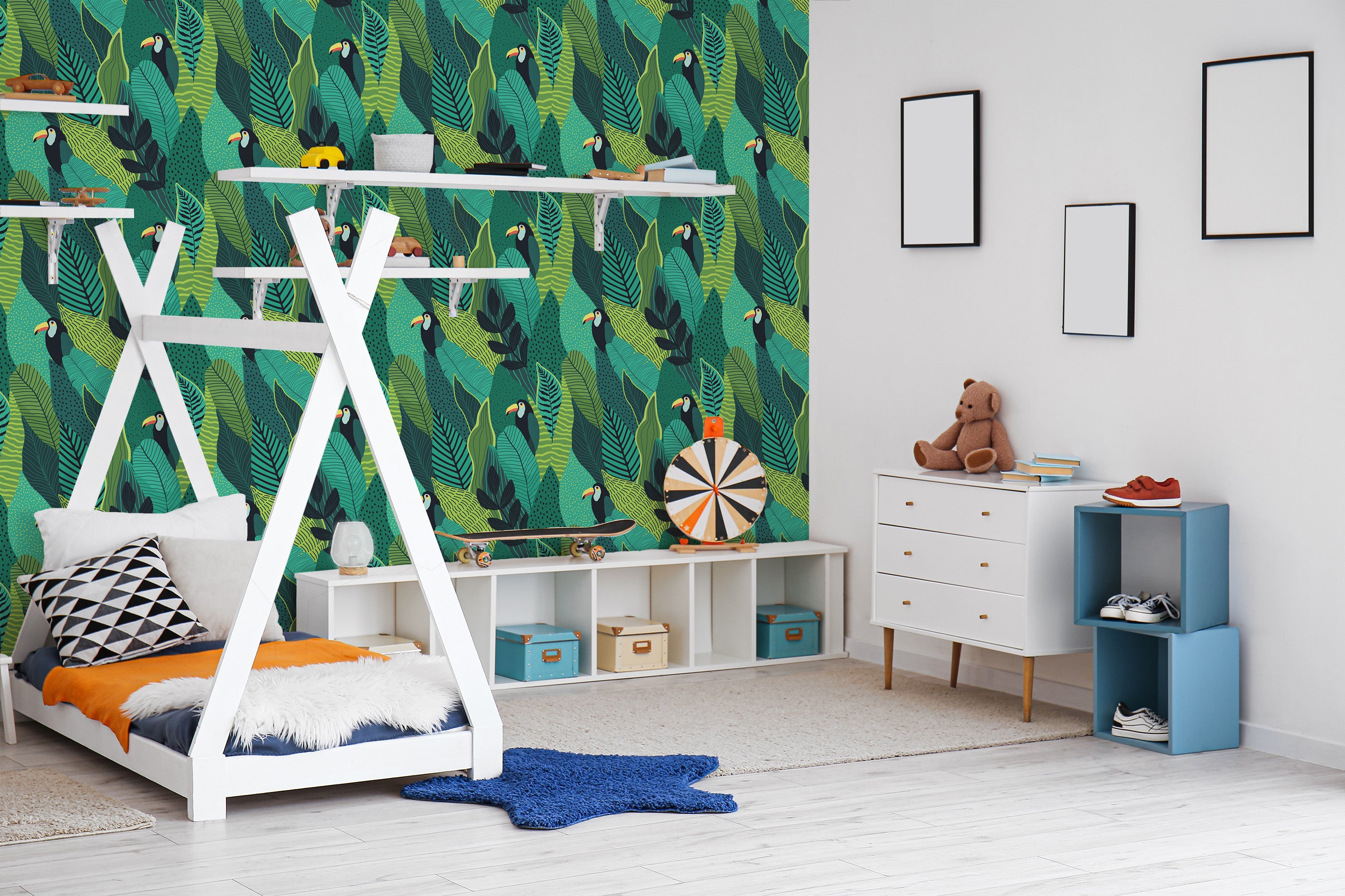 chambre enfant papier peint tropical Rafael