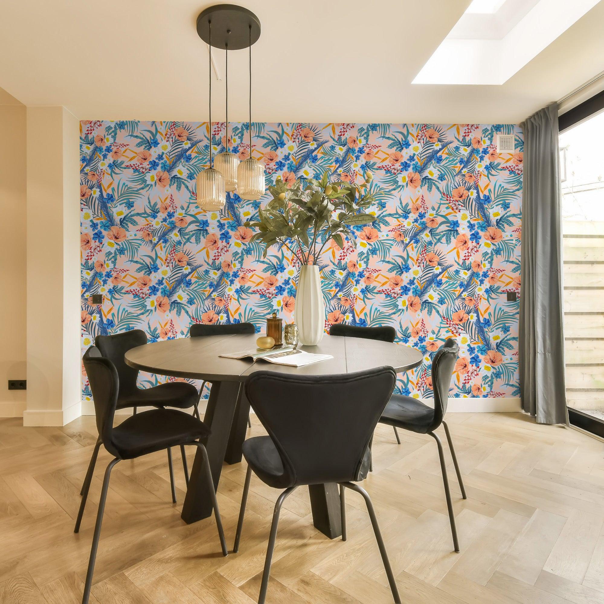 papier peint motifs fleurs