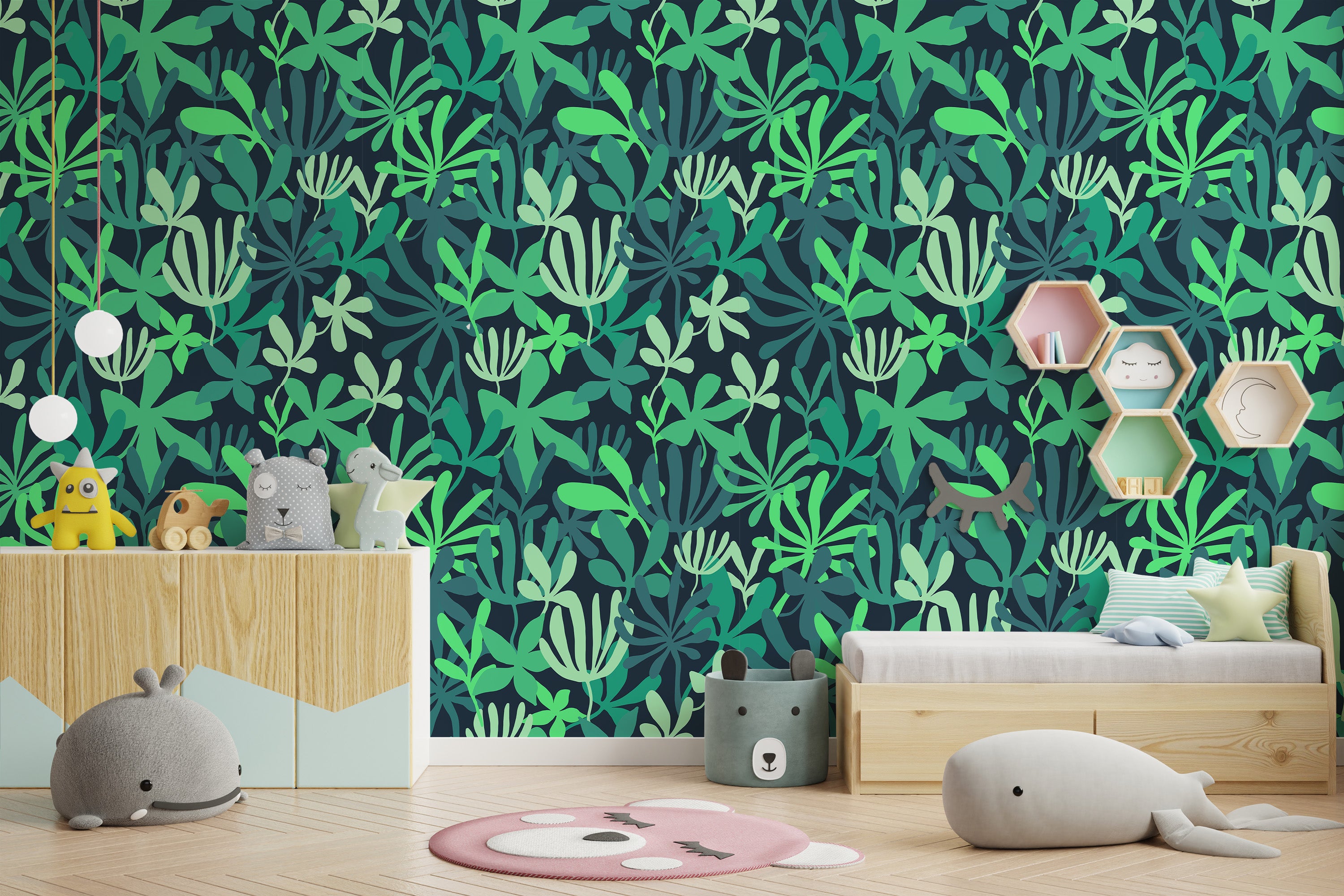 chambre enfant papier peint plantes Papam