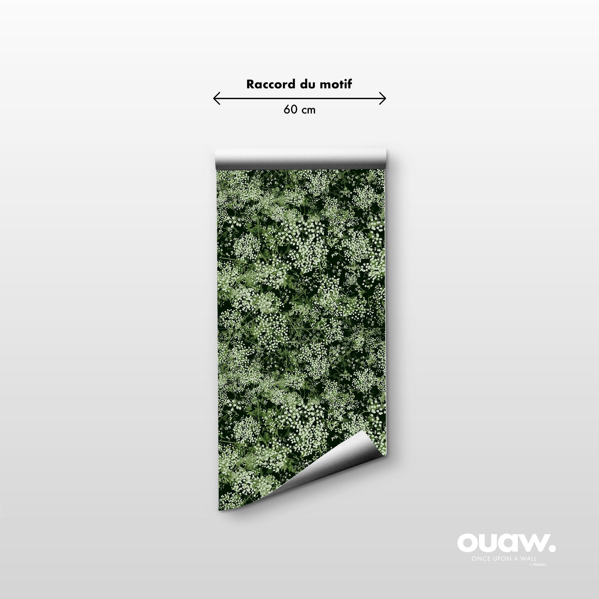 papier peint motifs feuilles vertes