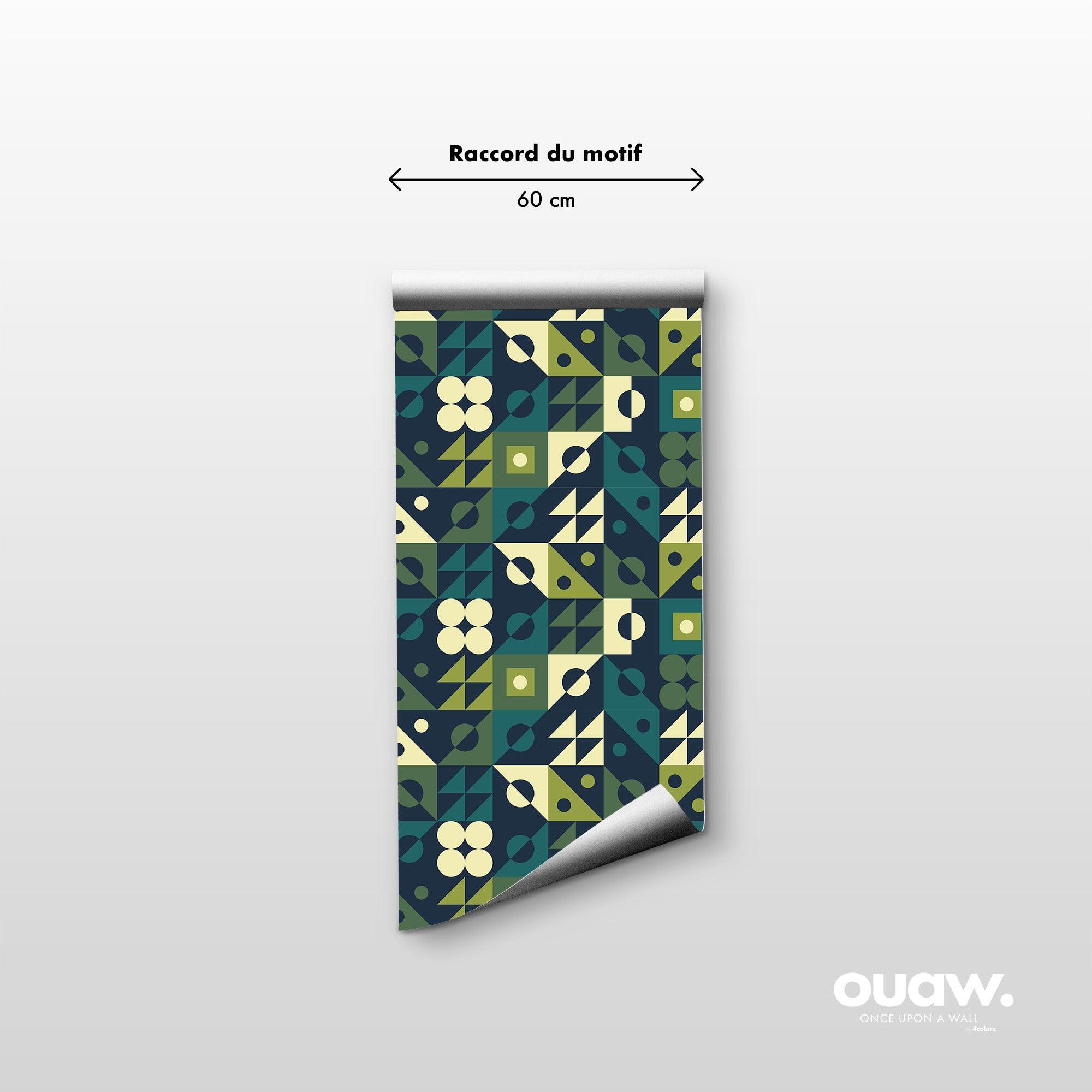 papier peint motifs geometriques retro