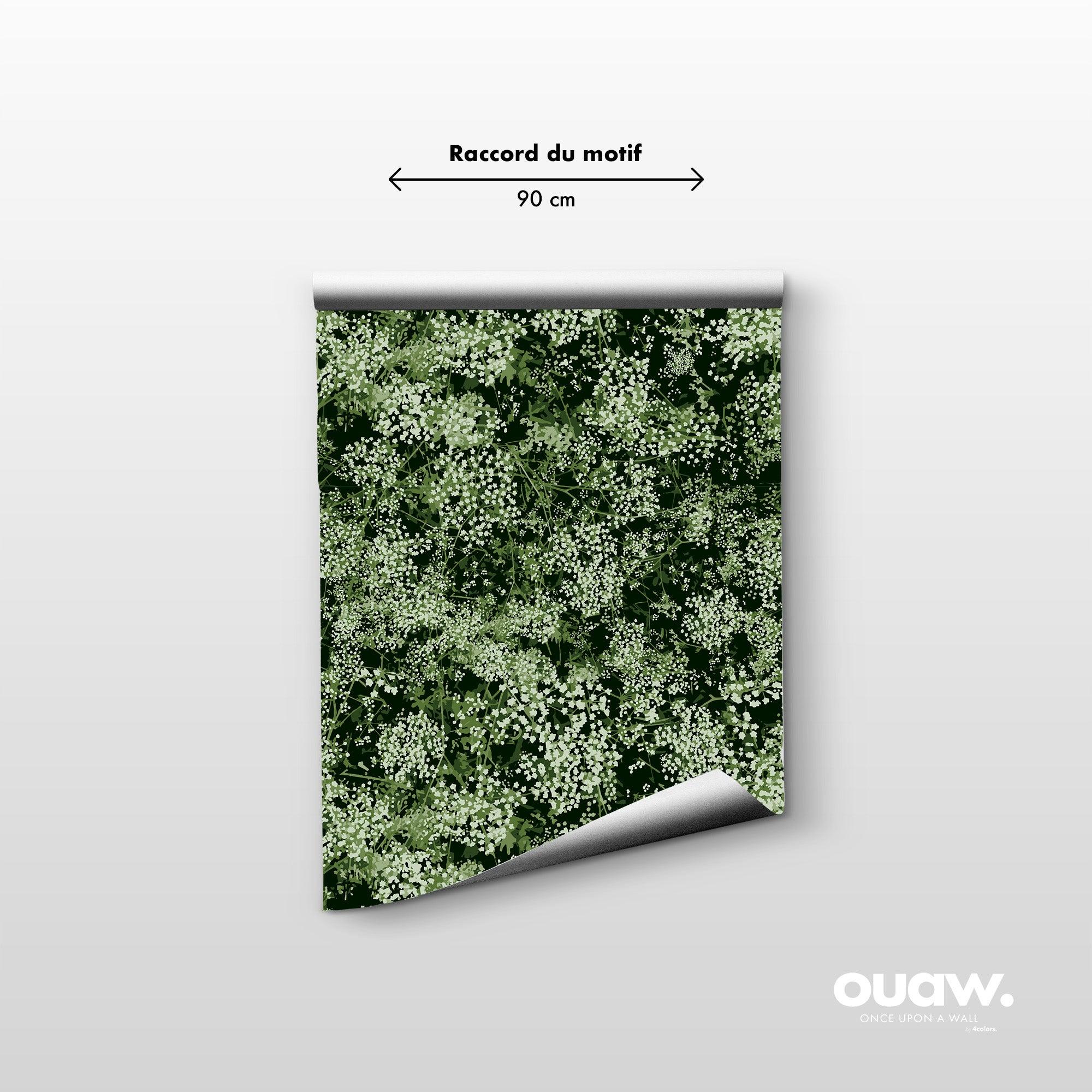 papier peint motifs feuilles vertes