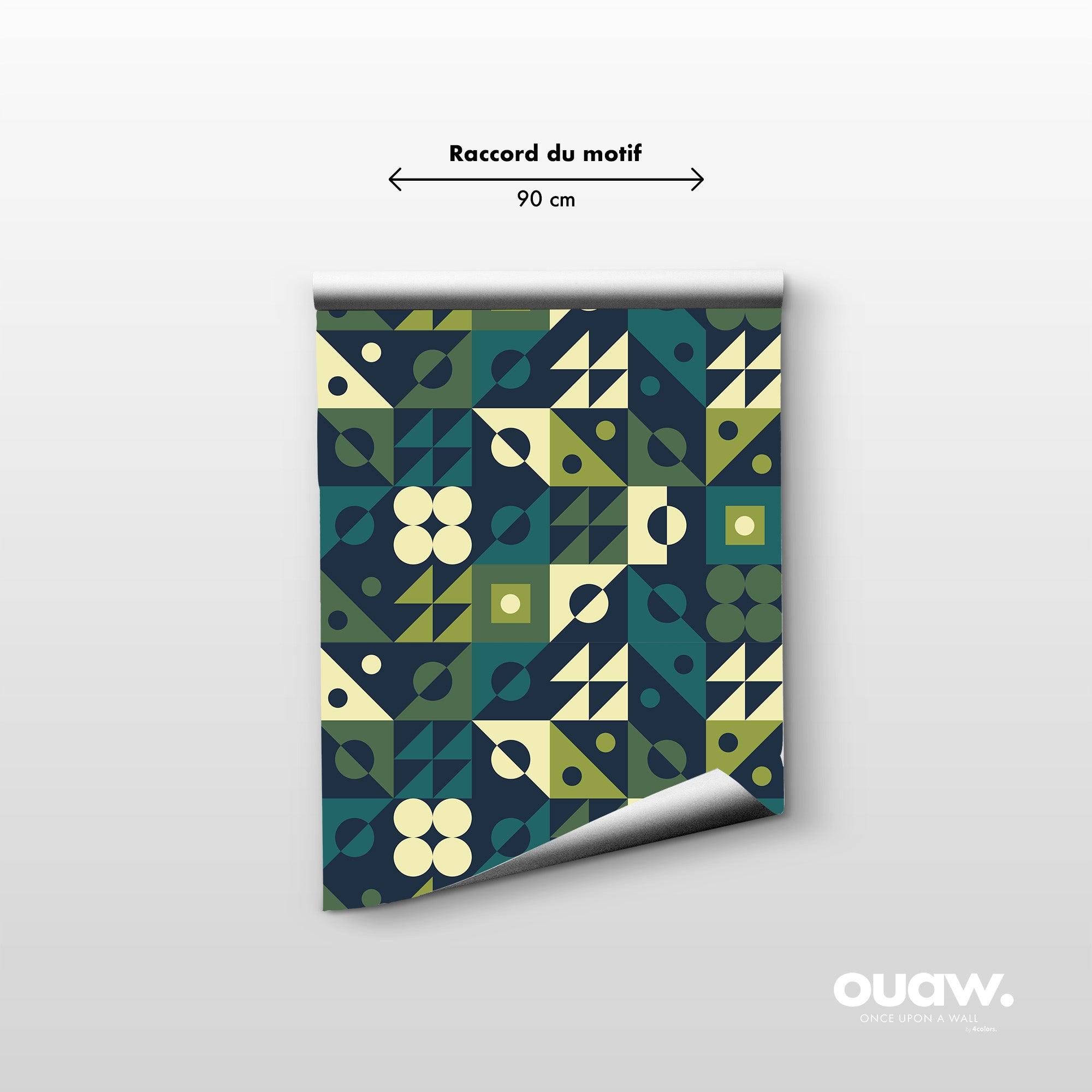 papier peint motifs geometriques retro