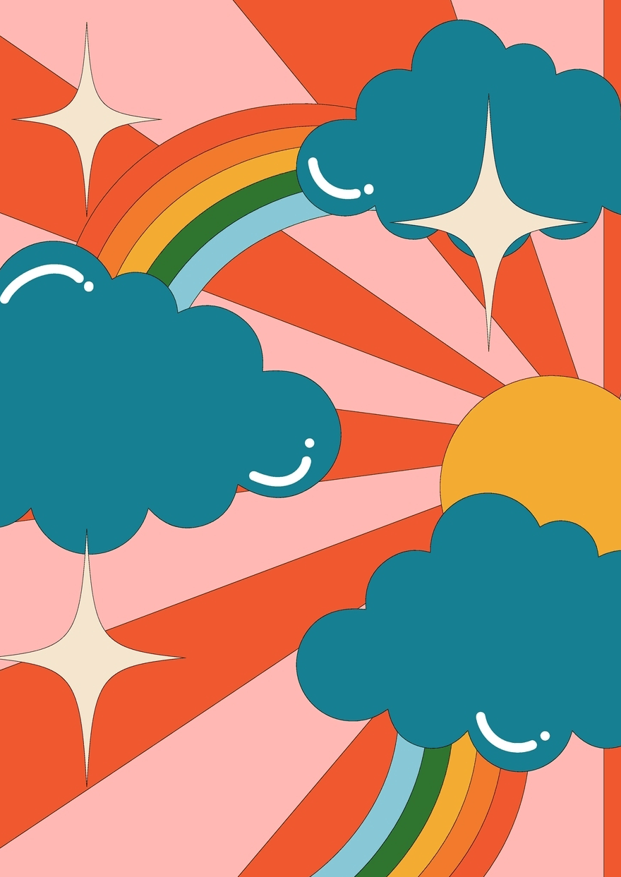 Affiche multicolore ciel