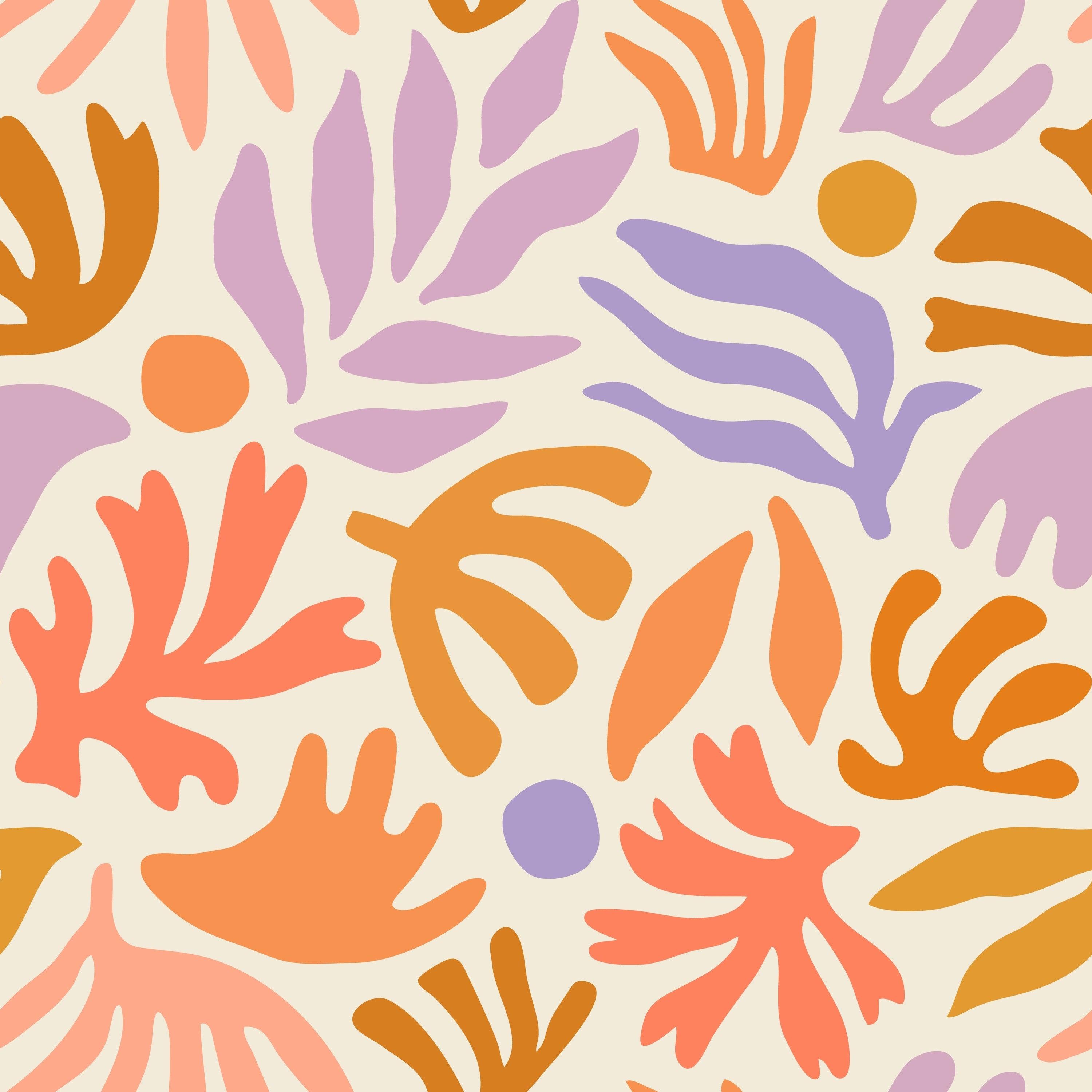 papier cadeau floral orange et violet