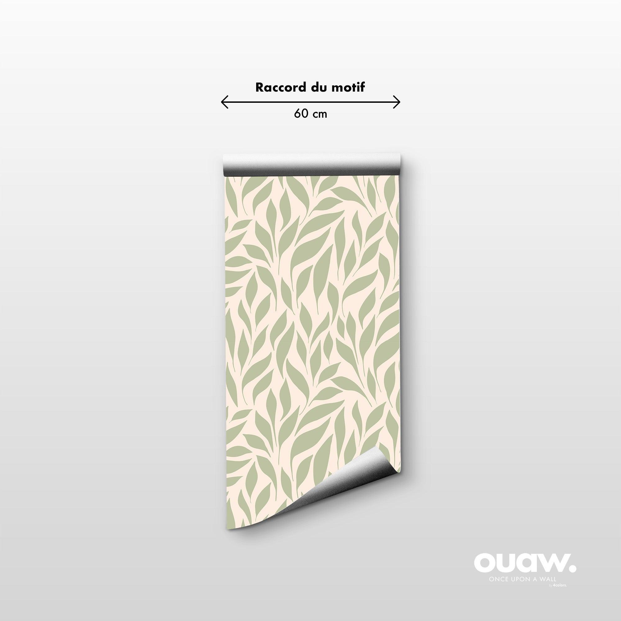papier peint motifs feuilles vertes