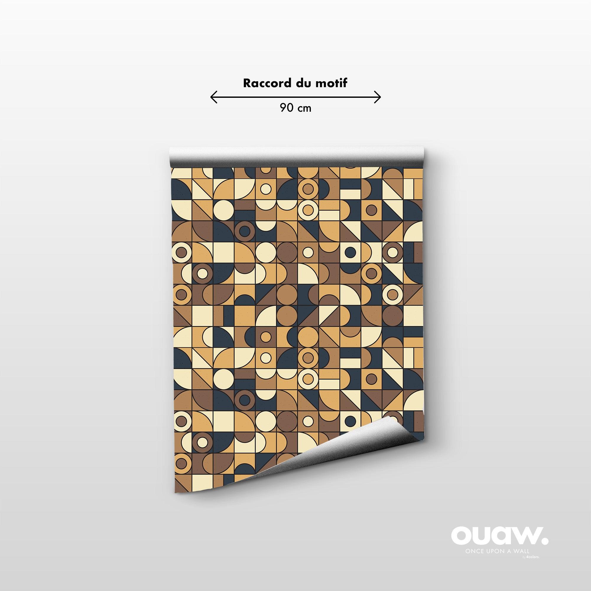 papier peint motifs geometriques retro