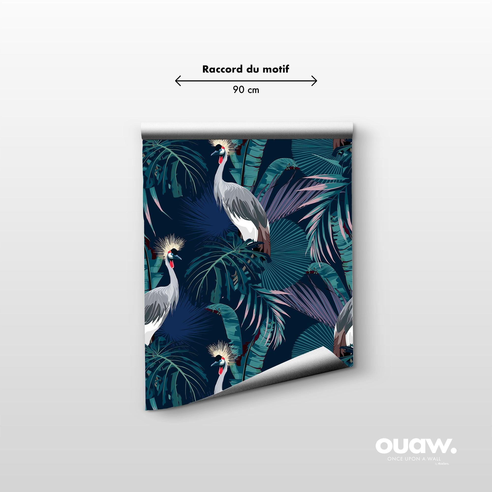 papier peint motifs tropicaux oiseaux