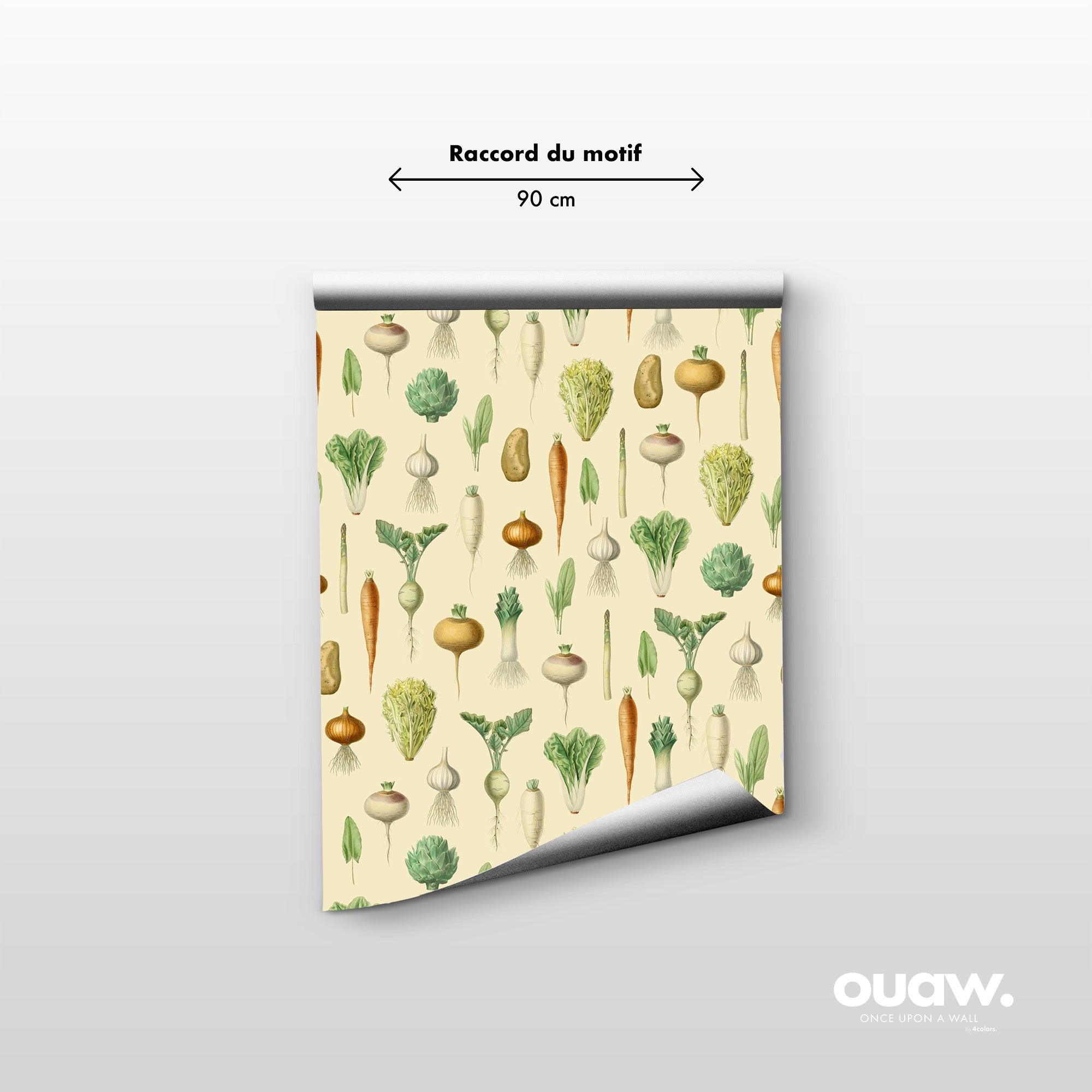 papier peint motifs legumes
